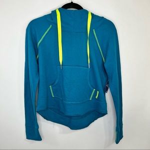 Reebok Cropped Hoodie Women Size Small  Blue